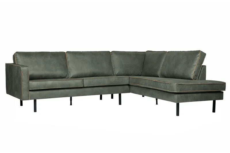 Lissbon 4-sits Höger L-formad Hörnsoffa 266 cm i Läder - Grön - Möbler - Vardagsrum - Soffor - Divansoffa & schäslong