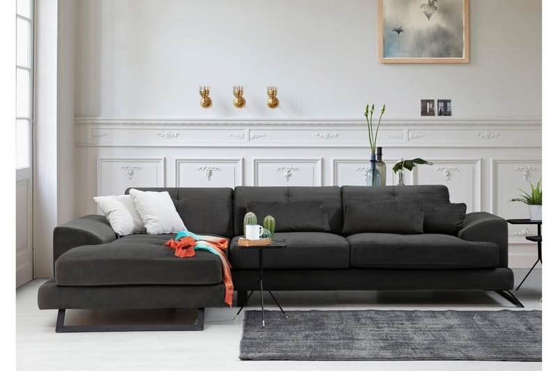 Longa Hörnsoffa med Divan Vänster - Svart - Möbler - Vardagsrum - Soffor - Divansoffa & schäslong
