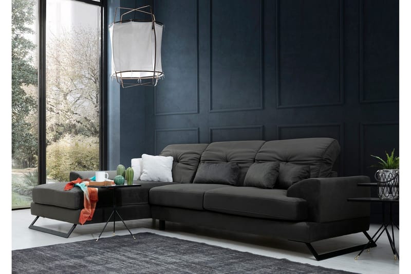 Longa Hörnsoffa med Divan Vänster - Svart - Möbler - Vardagsrum - Soffor - Divansoffa & schäslong