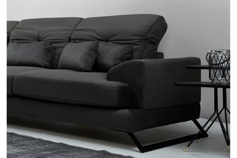Longa Hörnsoffa med Divan Vänster - Svart - Möbler - Vardagsrum - Soffor - Divansoffa & schäslong