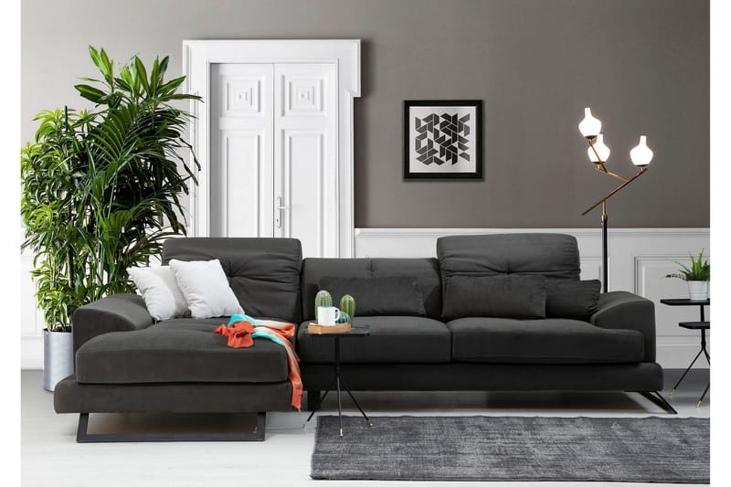 Longa Hörnsoffa med Divan Vänster - Svart - Möbler - Vardagsrum - Soffor - Divansoffa & schäslong