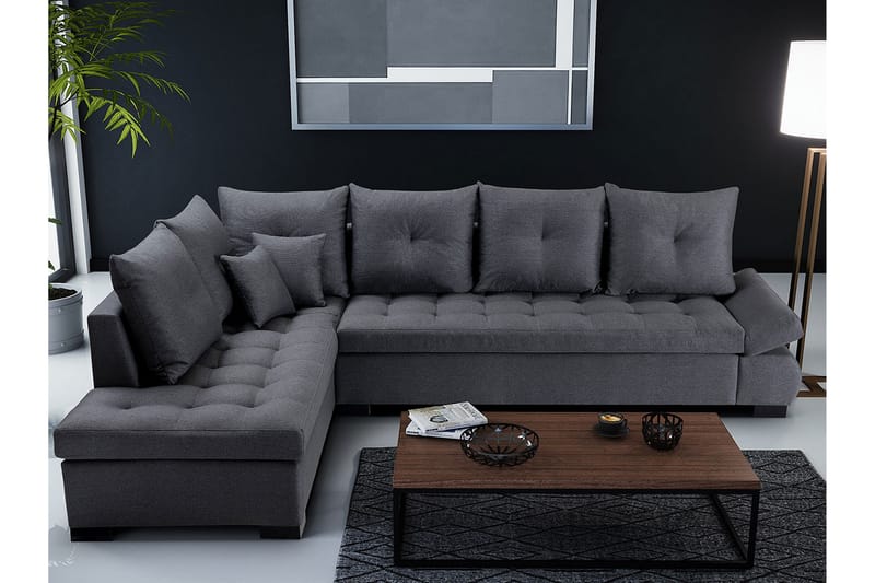 LORD Hörnbäddsoffa 320x223x95 cm - Grå - Möbler - Vardagsrum - Soffor - Divansoffa & schäslong