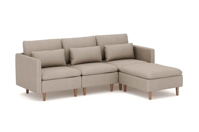 Lovis 3-sits Soffa med vändbar Divan i tyg - Beige - Möbler - Vardagsrum - Soffor - Divansoffa & schäslong