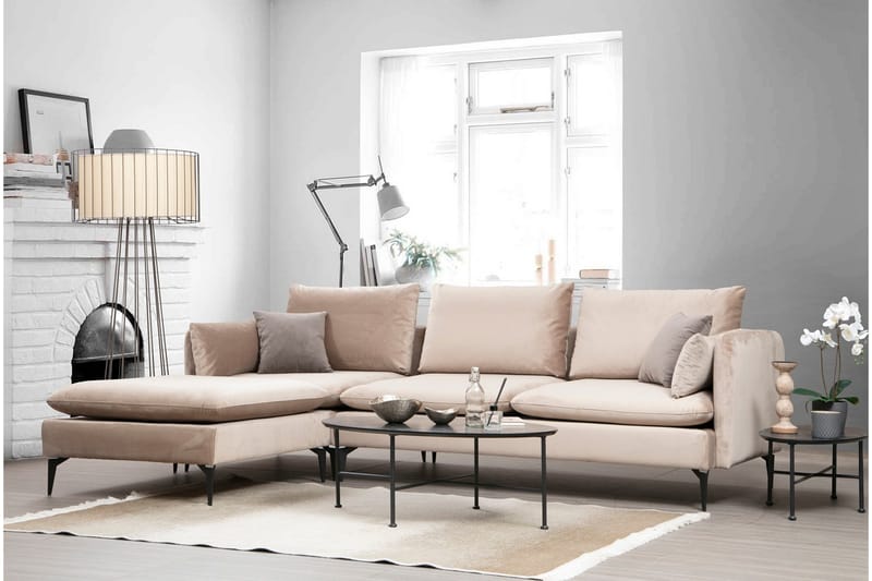 Luces Vänster L-formad Divansoffa med Schäslong 289 cm i Tyg - Beige - Möbler - Vardagsrum - Soffor - Divansoffa & schäslong