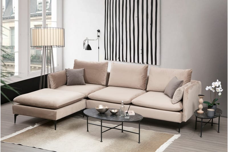 Luces Vänster L-formad Divansoffa med Schäslong 289 cm i Tyg - Beige - Möbler - Vardagsrum - Soffor - Divansoffa & schäslong