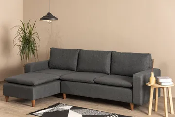 Lungo Soffa m. Divan 4-sits - Mörkgrå - Möbler - Vardagsrum - Bäddsoffor - Bäddsoffa divan