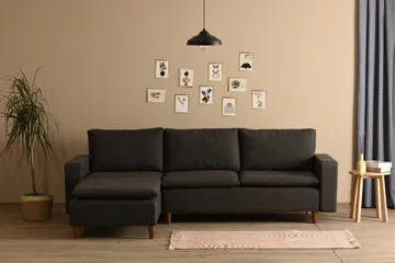 Lungo Soffa m. Divan 4-sits - Mörkgrå - Möbler - Vardagsrum - Bäddsoffor - Bäddsoffa divan