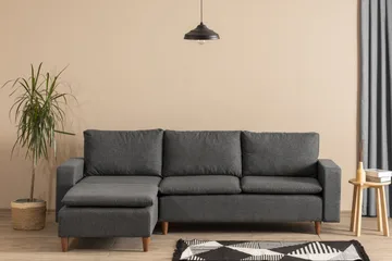 Lungo Soffa m. Divan 4-sits - Mörkgrå - Möbler - Vardagsrum - Bäddsoffor - Bäddsoffa divan