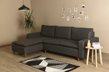 Lungo Soffa m. Divan 4-sits - Mörkgrå - Möbler - Vardagsrum - Bäddsoffor - Bäddsoffa divan
