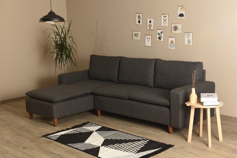 Lungo Soffa m. Divan 4-sits - Mörkgrå - Möbler - Vardagsrum - Soffor - Divansoffa & schäslong