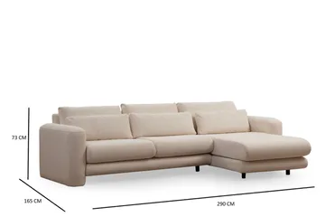Makhan Soffa m. Divan 3-sits - Ljusbeige - Möbler - Vardagsrum - Soffor - Divansoffa & schäslong