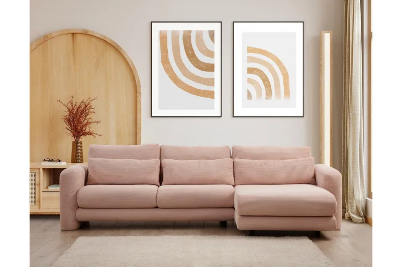 Makhan Soffa m. Divan 3-sits - Rosa - Möbler - Vardagsrum - Soffor - Divansoffa & schäslong