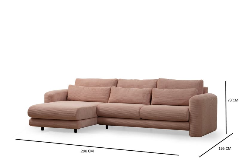 Makhan Soffa m. Divan 3-sits - Rosa - Möbler - Vardagsrum - Soffor - Divansoffa & schäslong
