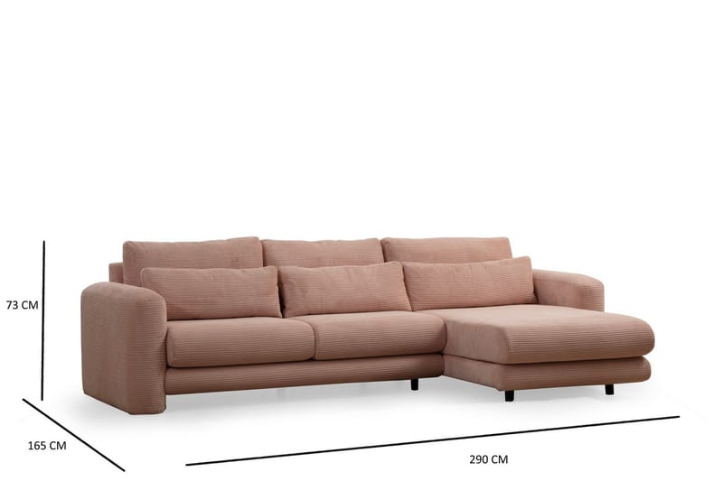 Makhan Soffa m. Divan 3-sits - Rosa - Möbler - Vardagsrum - Soffor - Divansoffa & schäslong
