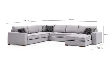 Mamerto Soffa m. Divan 4-sits - Ljusgrå - Möbler - Vardagsrum - Soffor - Hörnsoffor