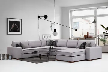 Mamerto Soffa m. Divan 4-sits - Ljusgrå - Möbler - Vardagsrum - Soffor - Hörnsoffor