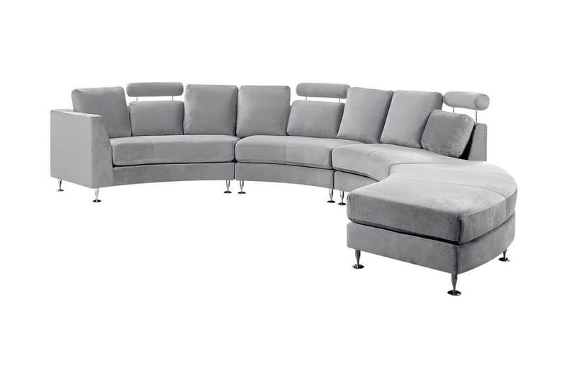 MANASOTA 7-sits Divansoffa Sammet/Ljusgrå - Möbler - Vardagsrum - Soffor - Divansoffa & schäslong