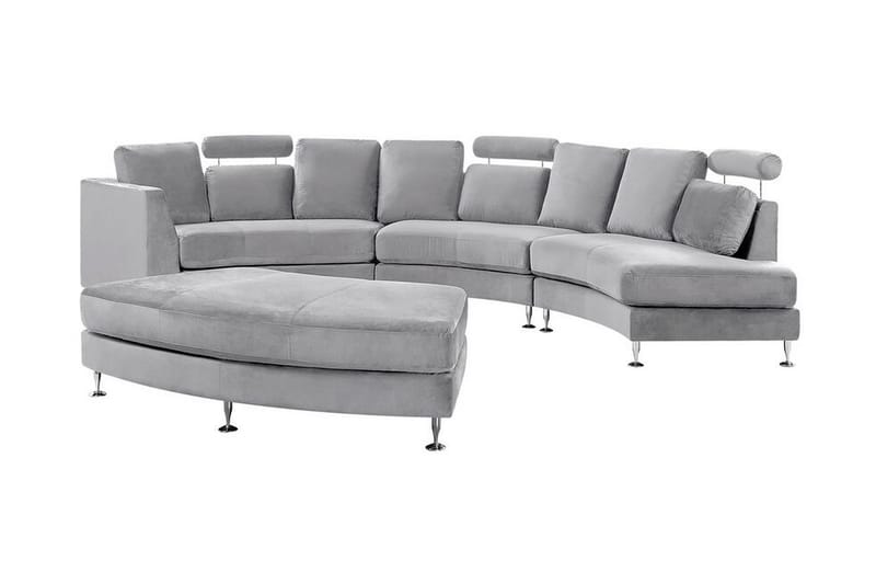MANASOTA 7-sits Divansoffa Sammet/Ljusgrå - Möbler - Vardagsrum - Soffor - Divansoffa & schäslong