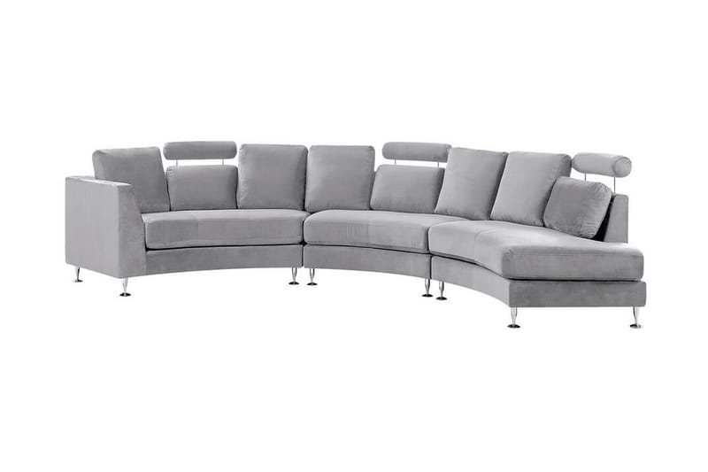 MANASOTA 7-sits Divansoffa Sammet/Ljusgrå - Möbler - Vardagsrum - Soffor - Divansoffa & schäslong