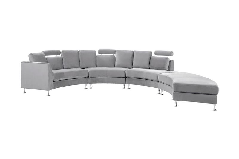 MANASOTA 7-sits Divansoffa Sammet/Ljusgrå - Möbler - Vardagsrum - Soffor - Divansoffa & schäslong