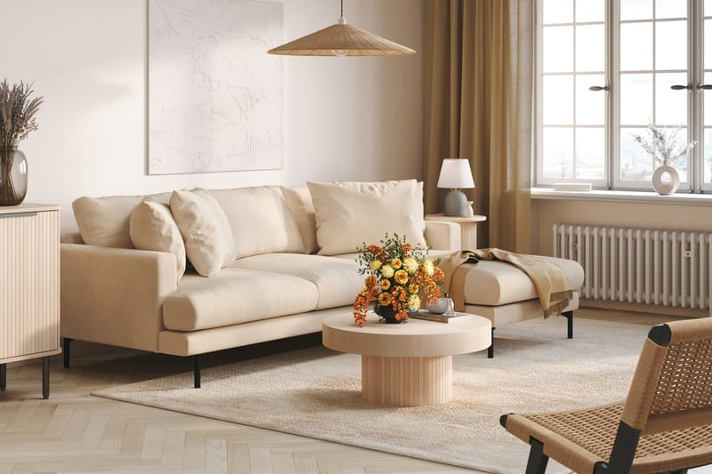 Menard 3-sits Högervänd L-formad Divansoffa i Manchester - Beige - Möbler - Vardagsrum - Soffor - Divansoffa & schäslong