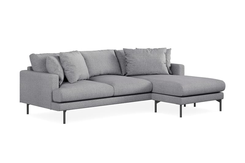 Menard 3-sits Högervänd L-formad Divansoffa i Tyg - Grå - Möbler - Vardagsrum - Soffor - Divansoffa & schäslong
