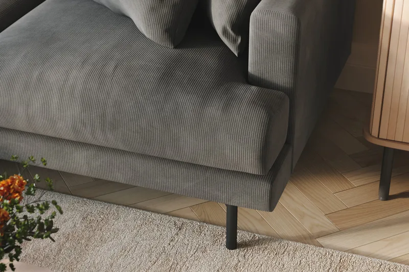 Menard 3-sits Vänstervänd L-formad Divansoffa i Manchester - Grå - Möbler - Vardagsrum - Soffor - Divansoffa & schäslong