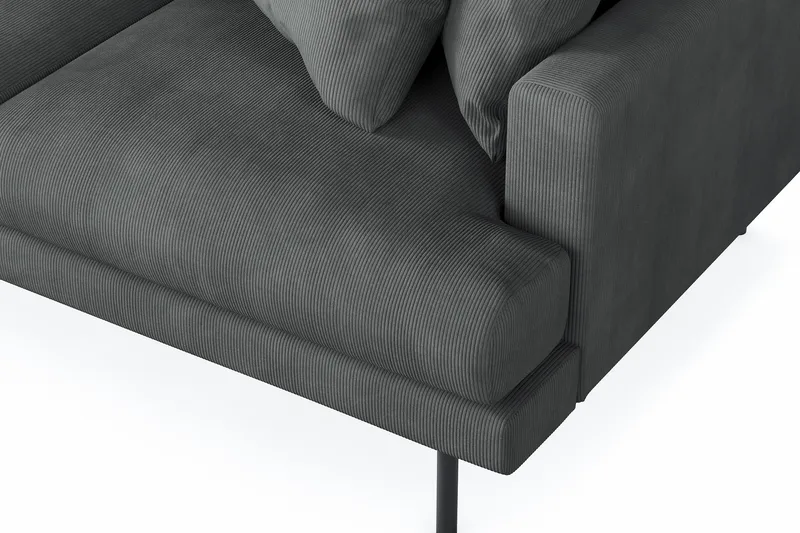 Menard 3-sits Vänstervänd L-formad Divansoffa i Manchester - Grå - Möbler - Vardagsrum - Soffor - Divansoffa & schäslong