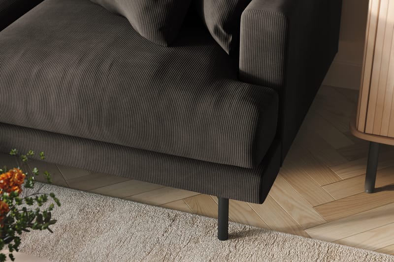 Menard 3-sits Vänstervänd L-formad Divansoffa i Manchester - Mörkgrå - Möbler - Vardagsrum - Soffor - Divansoffa & schäslong