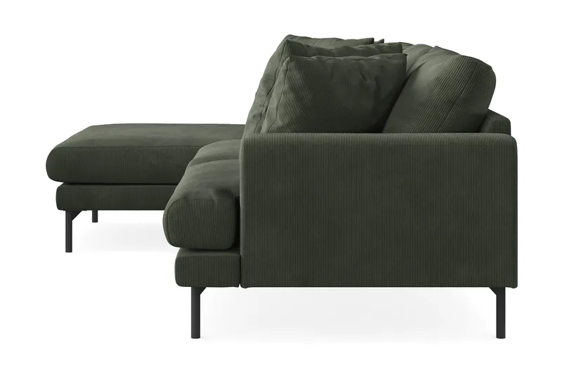Menard 3-sits Vänstervänd L-formad Divansoffa i Manchester - Mörkgrön - Möbler - Vardagsrum - Soffor - Divansoffa & schäslong