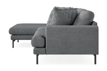 Menard 3-sits Vänstervänd L-formad Divansoffa i Tyg - Mörkgrå - Möbler - Vardagsrum - Soffor - Divansoffa & schäslong