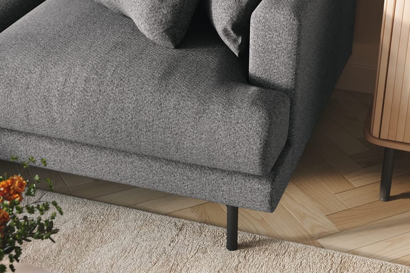 Menard 3-sits Vänstervänd L-formad Divansoffa i Tyg - Mörkgrå - Möbler - Vardagsrum - Soffor - Divansoffa & schäslong