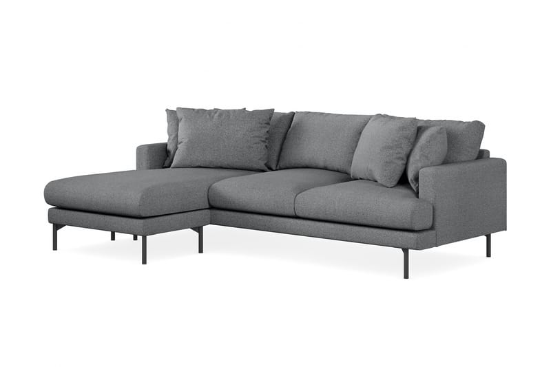 Menard 3-sits Vänstervänd L-formad Divansoffa i Tyg - Mörkgrå - Möbler - Vardagsrum - Soffor - Divansoffa & schäslong