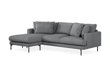 Menard 3-sits Vänstervänd L-formad Divansoffa i Tyg - Mörkgrå - Möbler - Vardagsrum - Soffor - Divansoffa & schäslong