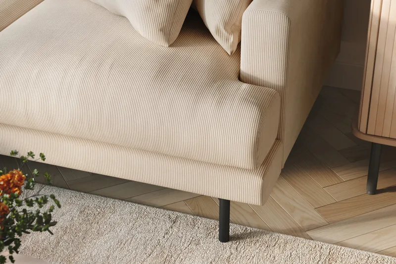 Menard 3-sits Vänstervänd L-formad Djup Divansoffa i Manchester - Beige - Möbler - Vardagsrum - Soffor - Divansoffa & schäslong