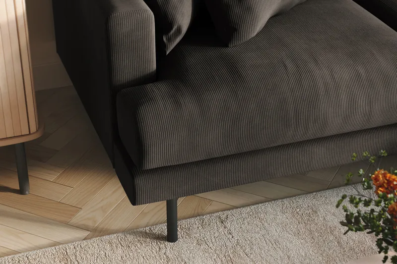 Menard 4-sits Högervänd L-formad Divansoffa i Manchester - Mörkgrå - Möbler - Vardagsrum - Soffor - Divansoffa & schäslong