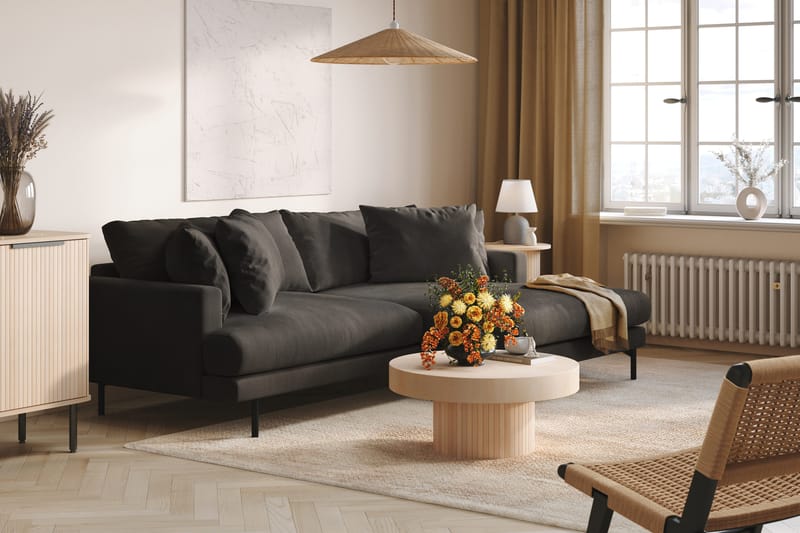 Menard 4-sits Högervänd L-formad Divansoffa i Manchester - Mörkgrå - Möbler - Vardagsrum - Soffor - Divansoffa & schäslong