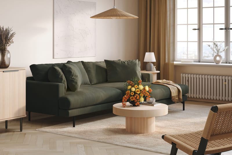 Menard 4-sits Högervänd L-formad Divansoffa i Manchester - Mörkgrön - Möbler - Vardagsrum - Soffor - Divansoffa & schäslong