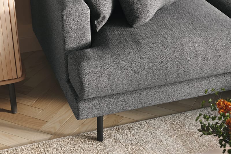 Menard 4-sits Högervänd L-formad Divansoffa i Tyg - Mörkgrå - Möbler - Vardagsrum - Soffor - Divansoffa & schäslong