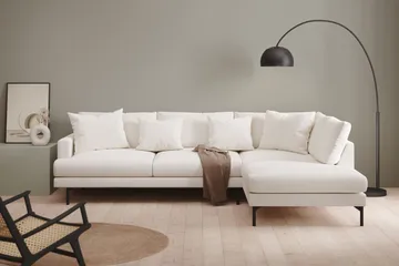Menard 4-sits Högervänd L-formad Djup Schäslongsoffa i Bouclé - Vit - Möbler - Vardagsrum - Soffor - Divansoffa & schäslong