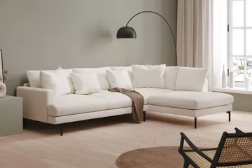 Menard 4-sits Högervänd L-formad Djup Schäslongsoffa i Bouclé - Vit - Möbler - Vardagsrum - Soffor - Divansoffa & schäslong