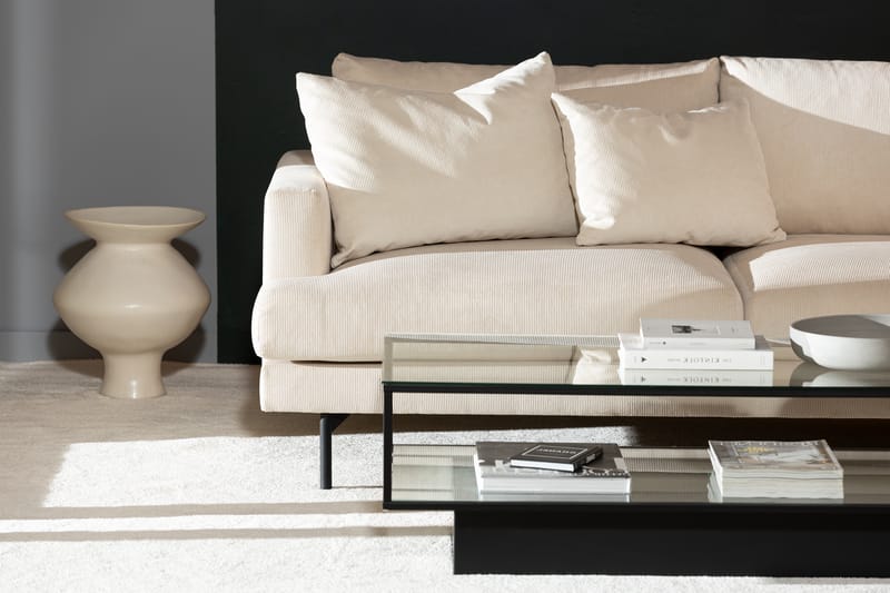 Menard 4-sits Högervänd L-formad Djup Schäslongsoffa i Manchester - Beige - Möbler - Vardagsrum - Soffor - Divansoffa & schäslong