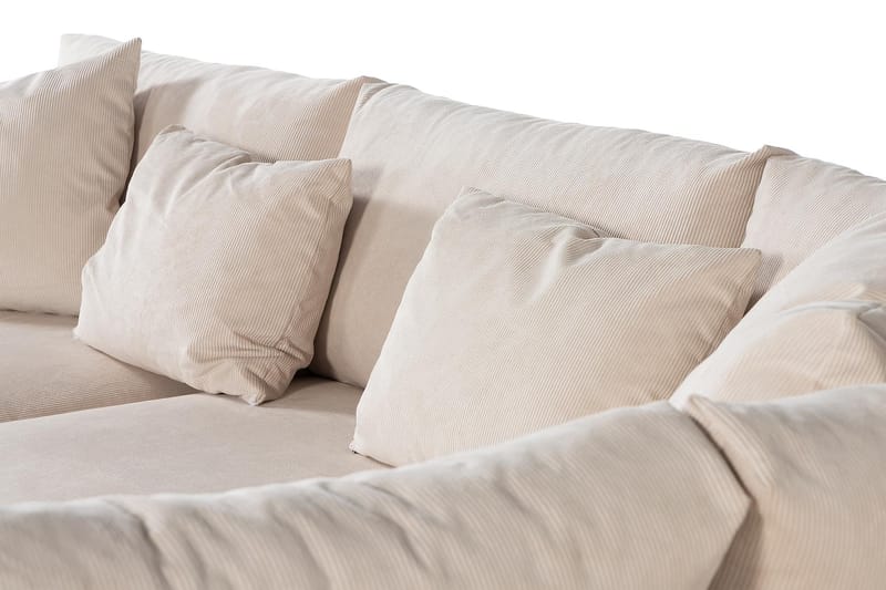 Menard 4-sits Högervänd L-formad Djup Schäslongsoffa i Manchester - Beige - Möbler - Vardagsrum - Soffor - Divansoffa & schäslong
