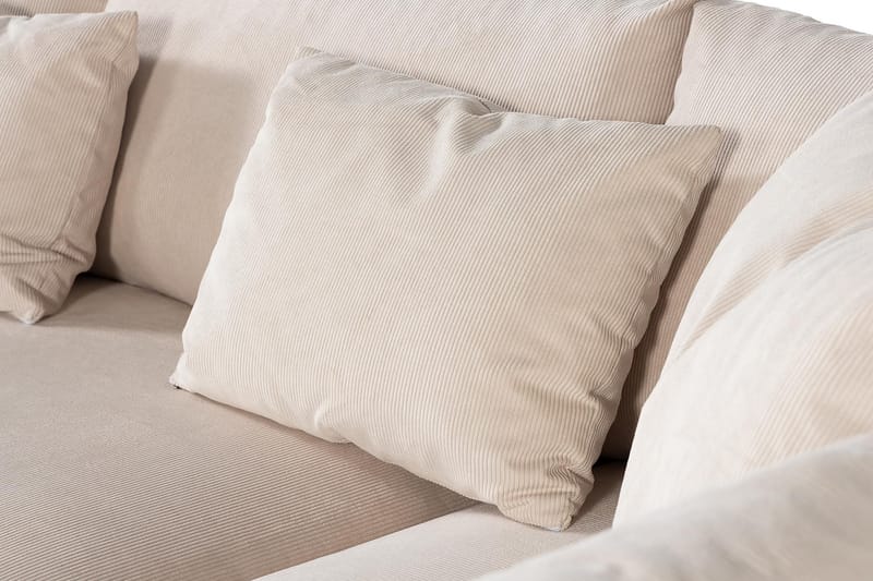 Menard 4-sits Högervänd L-formad Djup Schäslongsoffa i Manchester - Beige - Möbler - Vardagsrum - Soffor - Divansoffa & schäslong