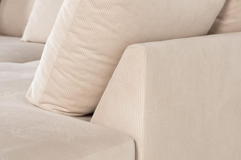 Menard 4-sits Högervänd L-formad Djup Schäslongsoffa i Manchester - Beige - Möbler - Vardagsrum - Soffor - Divansoffa & schäslong