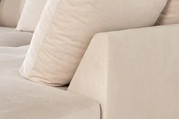 Menard 4-sits Högervänd L-formad Djup Schäslongsoffa i Manchester - Beige - Möbler - Vardagsrum - Soffor - Divansoffa & schäslong
