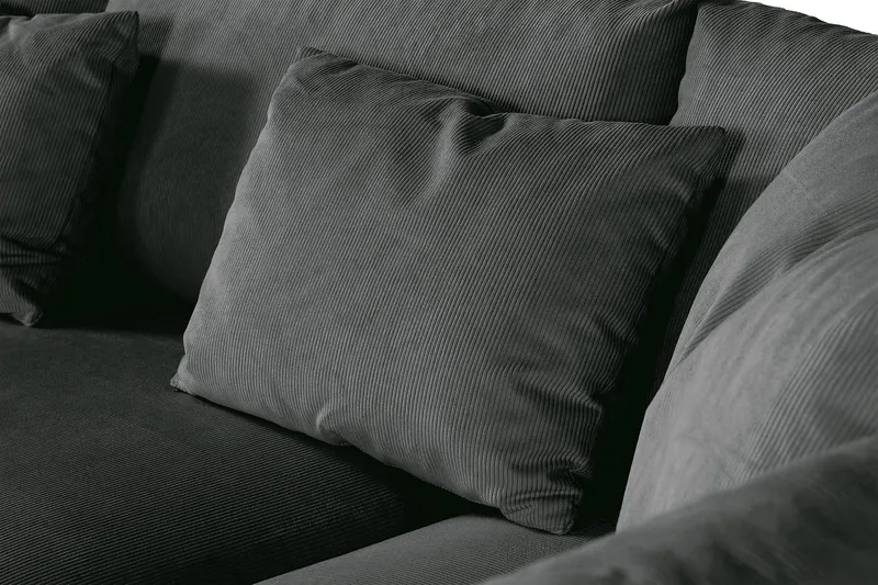 Menard 4-sits Högervänd L-formad Djup Schäslongsoffa i Manchester - Grå - Möbler - Vardagsrum - Soffor - Divansoffa & schäslong