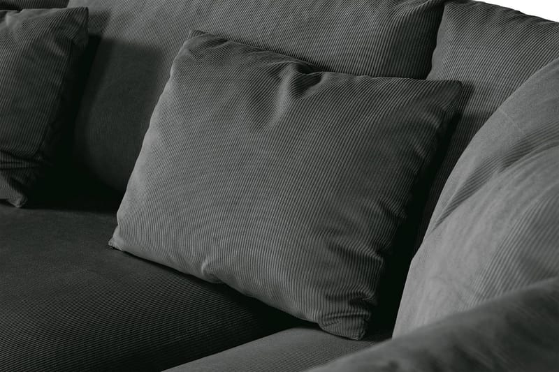 Menard 4-sits Högervänd L-formad Djup Schäslongsoffa i Manchester - Grå - Möbler - Vardagsrum - Soffor - Divansoffa & schäslong