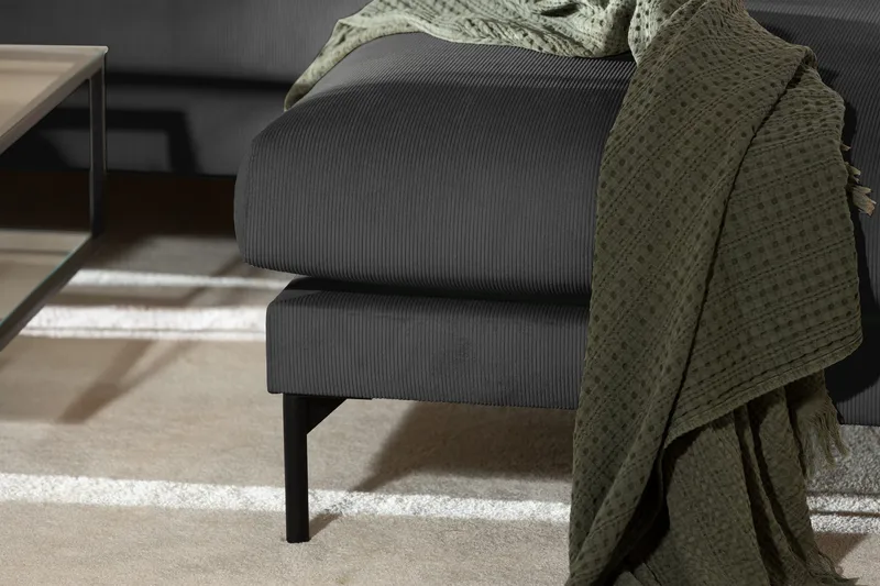 Menard 4-sits Högervänd L-formad Djup Schäslongsoffa i Manchester - Grå - Möbler - Vardagsrum - Soffor - Divansoffa & schäslong