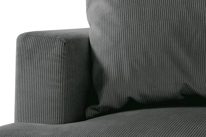 Menard 4-sits Högervänd L-formad Djup Schäslongsoffa i Manchester - Grå - Möbler - Vardagsrum - Soffor - Divansoffa & schäslong